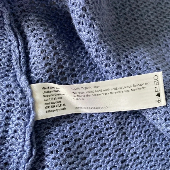 Eileen Fisher Open Cardigan Short Sleeve Size XS Organic Linen - Picture 4 of 4